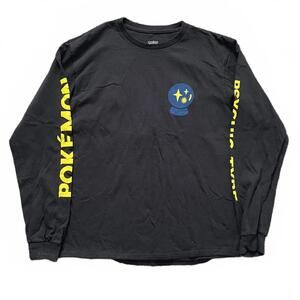 Pokemon Men's Sz M Psychic Type Black & Mulitcolored Long Sleeve Mew Alakazam